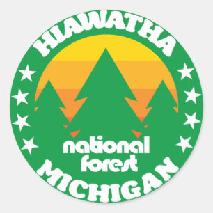 Nationaal bos van Hiawatha Ronde Sticker
