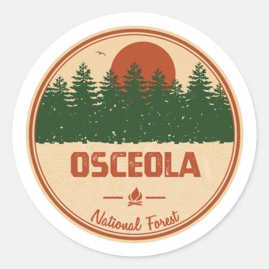 Nationaal bos van Osceola Ronde Sticker (Voorkant)