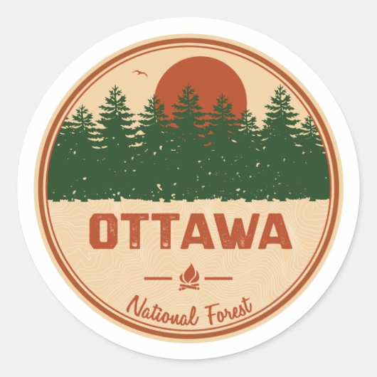 Nationaal bos van Ottawa Ronde Sticker (Voorkant)