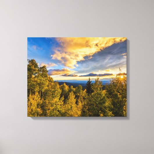 Nationaal bos van Santa Fe op zonsondergang in het Canvas Afdruk (Voorkant)