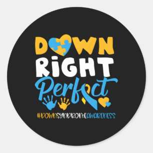 Nationaal downsyndroom bewustzijn onderaan rechts ronde sticker