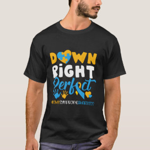 Nationaal downsyndroom bewustzijn onderaan rechts t-shirt