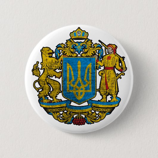 Nationaal Embleem Oekraïne Ronde Button 5,7 Cm (Voorkant)