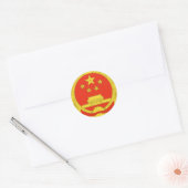 Nationaal embleem van China Ronde Sticker (Envelop)