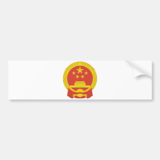 Nationaal Embleem van de Volksrepubliek China Bumpersticker (Voorkant)