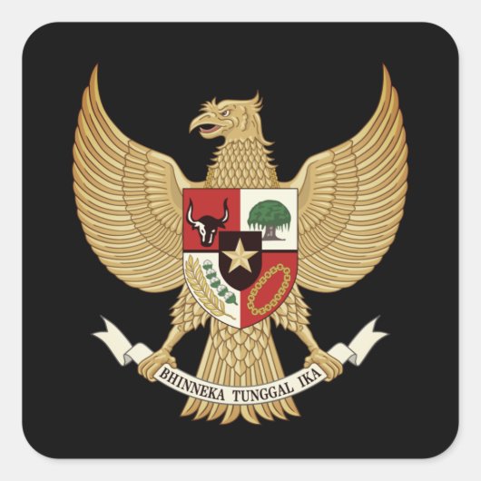 Nationaal Embleem van Indonesië Vierkante Sticker (Voorkant)