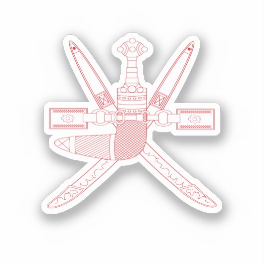 Nationaal Embleem van Oman Sticker (Voorkant)