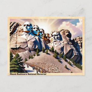 Nationaal Monument Mount Rushmore Antiek Briefkaart
