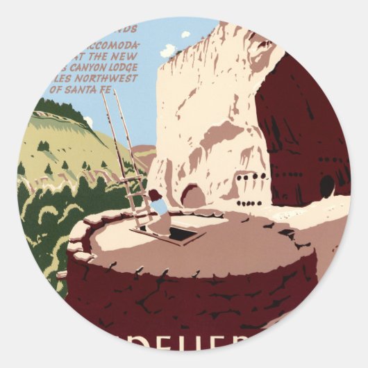 Nationaal monument van Bandelier Ronde Sticker (Voorkant)