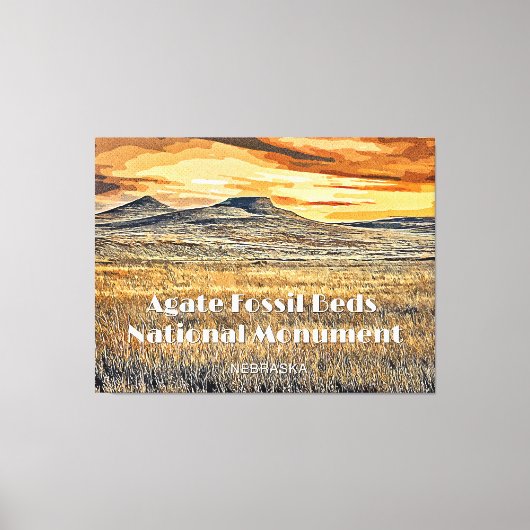 Nationaal monument voor Agate Fossil Beds Canvas Afdruk (Voorkant)