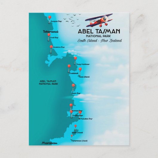 Nationaal park Abel Tasman Briefkaart (Voorkant)