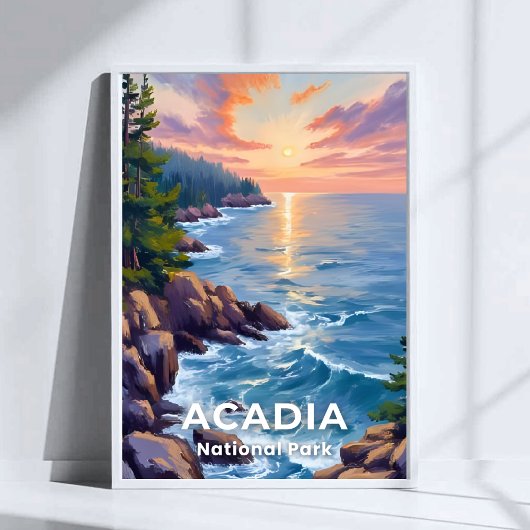 Nationaal park Acadia | Maine Schilderen Reiskunst Poster