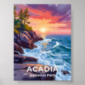 Nationaal park Acadia | Otter Cliffs Maine Reizen Poster (Voorkant)