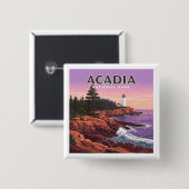 Nationaal Park Acadia Vierkante Button 5,1 Cm (Voorkant /achterkant)