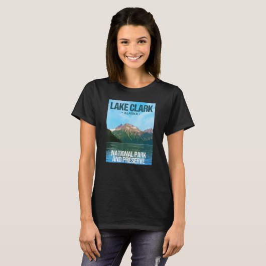 Nationaal park Alaska Poster Design Lake Clark T-shirt (Voorkant volledig)