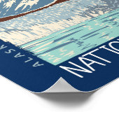 Nationaal Park Alaska Retro Glacier Poster (Hoek)