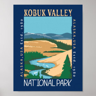 Nationaal park Alaska Retro in Kobuk Poster