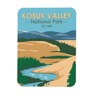 Nationaal park Alaska Vintage Kobuk Valley Magneet