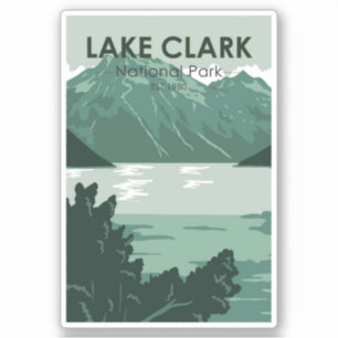 Nationaal park Alaska Vintage Lake Clark Sticker