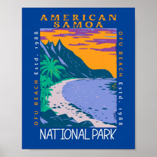 Nationaal park Amerikaans Samoa Ofu Beach in distr Poster