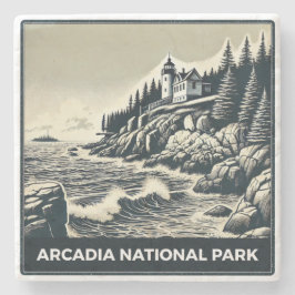 Nationaal park Arcadia Stenen Onderzetter