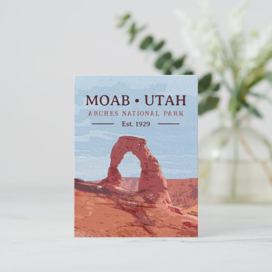 Nationaal park Arch Moab Utah in waterverf Briefkaart (Staand voorkant)