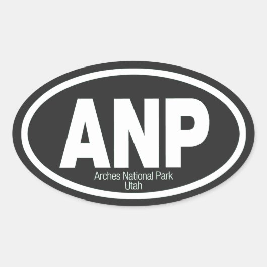 Nationaal park Arches Ovale Sticker (Voorkant)