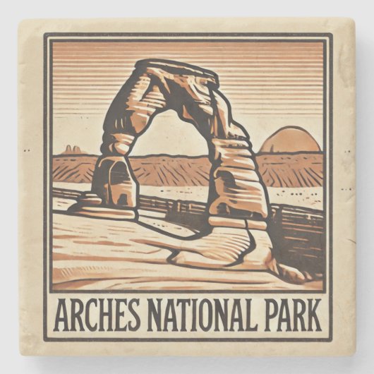 Nationaal park Arches Stenen Onderzetter (Voorkant)