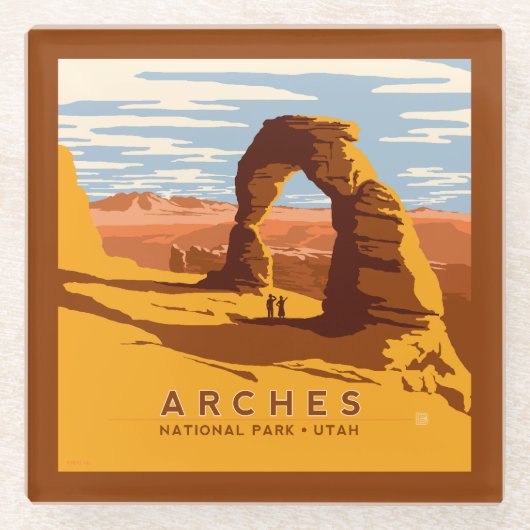 Nationaal park Arches Utah | Glazen Onderzetter (Voorkant)