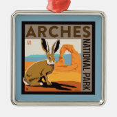 Nationaal park Arches, Utah | Jackrabbit Metalen Ornament (Voorkant)