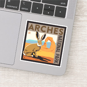Nationaal park Arches, Utah   Jackrabbit Sticker