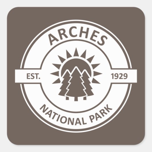 Nationaal park Arches Vierkante Sticker (Voorkant)