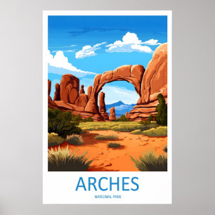 Nationaal park Arches Vintage Reisposter Ski Poster