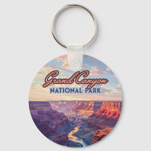 Nationaal park Arizona Retro Sleutelhanger (Voorkant)