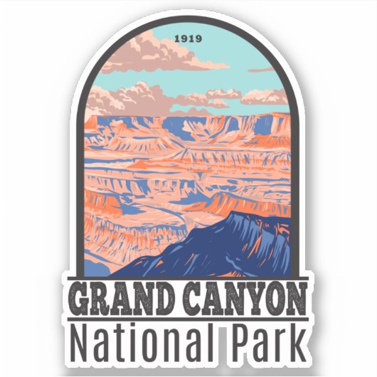 Nationaal park Arizona Retro Sticker (Voorkant)