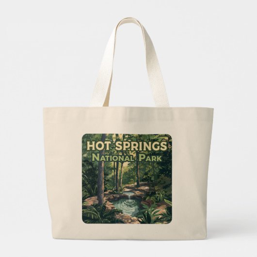 Nationaal park Arkansas Retro Grote Tote Bag (Achterkant)