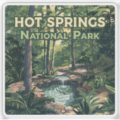 Nationaal park Arkansas Retro Sticker (Voorkant)