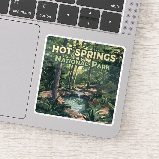 Nationaal park Arkansas Retro Sticker (Detail)
