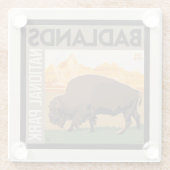 Nationaal park Badlands | Buffels Glazen Onderzetter (Achterkant)