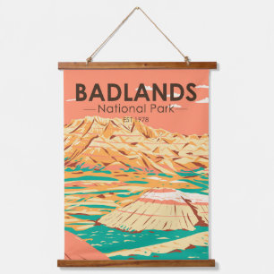 Nationaal Park Badlands  landschap Hangend Wandkleed