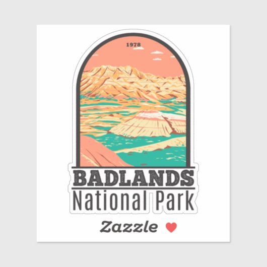 Nationaal Park Badlands  landschap Sticker (Vel)