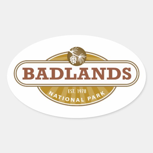 Nationaal Park Badlands Ovale Sticker (Voorkant)