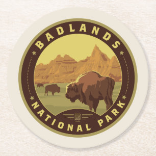 Nationaal Park Badlands Ronde Kartonnen Onderzetter