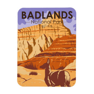 Nationaal Park Badlands South Dakota Vintage Magneet