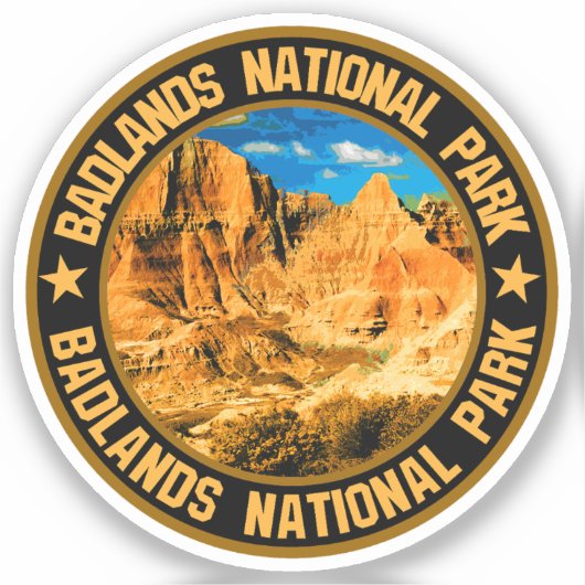 Nationaal Park Badlands Sticker (Voorkant)