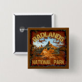 Nationaal Park Badlands Vierkante Button 5,1 Cm (Voorkant /achterkant)