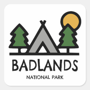 Nationaal Park Badlands Vierkante Sticker