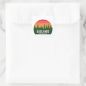 Nationaal Park Badlands Vierkante Sticker (Tas)