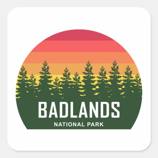 Nationaal Park Badlands Vierkante Sticker (Voorkant)
