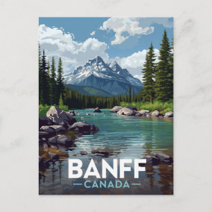 Nationaal Park Banff Berg Rivier Uitzicht Briefkaart
